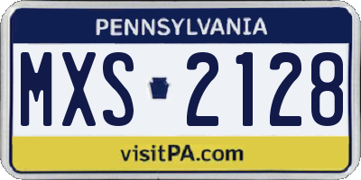 PA license plate MXS2128