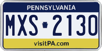 PA license plate MXS2130