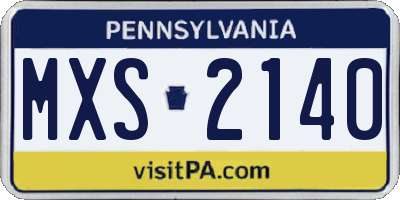 PA license plate MXS2140