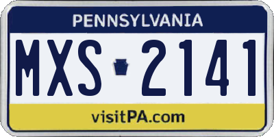 PA license plate MXS2141
