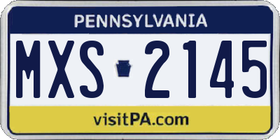 PA license plate MXS2145