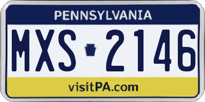 PA license plate MXS2146