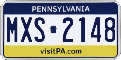 PA license plate MXS2148