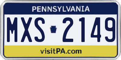 PA license plate MXS2149