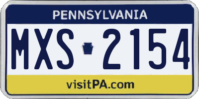 PA license plate MXS2154
