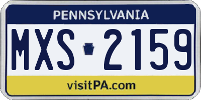 PA license plate MXS2159