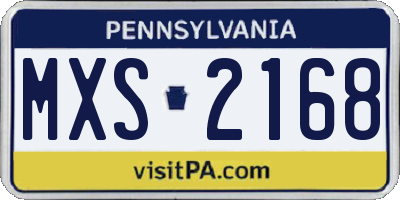 PA license plate MXS2168