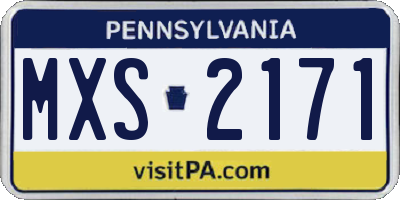 PA license plate MXS2171