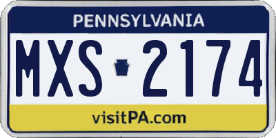 PA license plate MXS2174