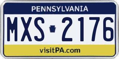 PA license plate MXS2176