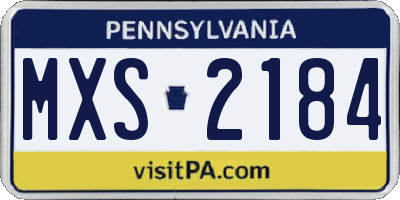 PA license plate MXS2184