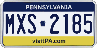 PA license plate MXS2185