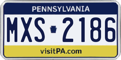 PA license plate MXS2186