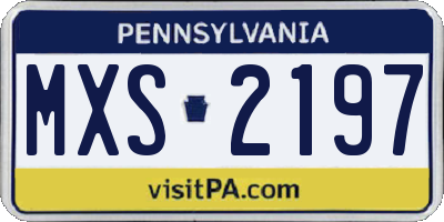 PA license plate MXS2197