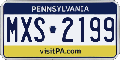 PA license plate MXS2199