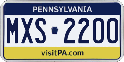 PA license plate MXS2200