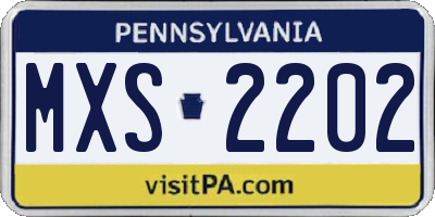 PA license plate MXS2202