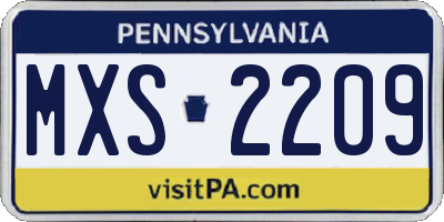 PA license plate MXS2209