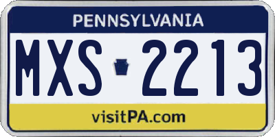 PA license plate MXS2213