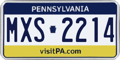 PA license plate MXS2214