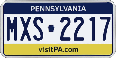 PA license plate MXS2217