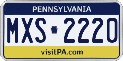 PA license plate MXS2220