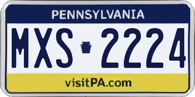 PA license plate MXS2224