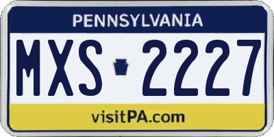 PA license plate MXS2227