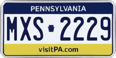 PA license plate MXS2229