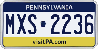 PA license plate MXS2236