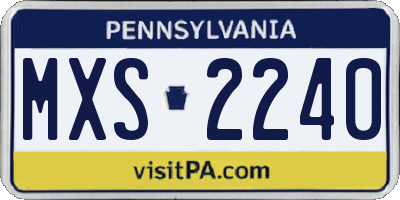 PA license plate MXS2240