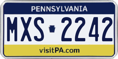 PA license plate MXS2242