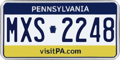 PA license plate MXS2248