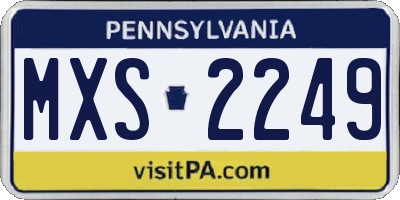 PA license plate MXS2249