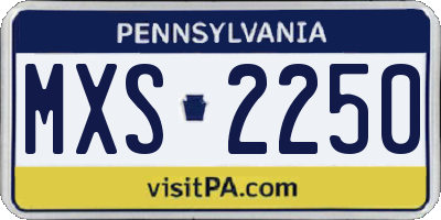 PA license plate MXS2250
