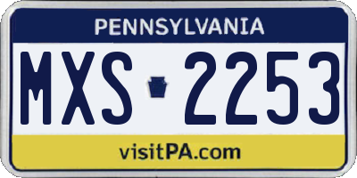 PA license plate MXS2253
