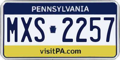 PA license plate MXS2257