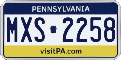 PA license plate MXS2258