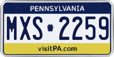 PA license plate MXS2259