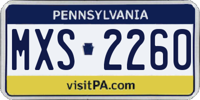 PA license plate MXS2260