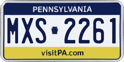 PA license plate MXS2261