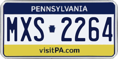 PA license plate MXS2264