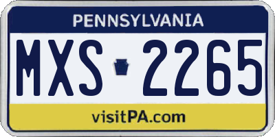 PA license plate MXS2265
