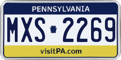 PA license plate MXS2269