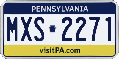 PA license plate MXS2271