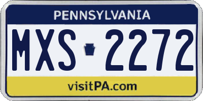 PA license plate MXS2272