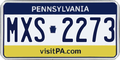 PA license plate MXS2273