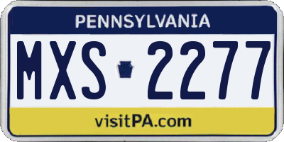 PA license plate MXS2277