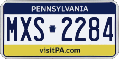 PA license plate MXS2284