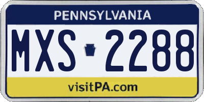 PA license plate MXS2288